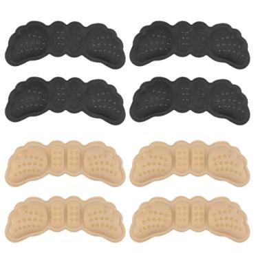 Imagem de 4 pares de protetores de salto alto soltos, almofadas de calcanhar, enchimento de espuma, enchimento de espuma, almofada protetora de sapato alto solto para mulheres e homens, evita escorregões (preto