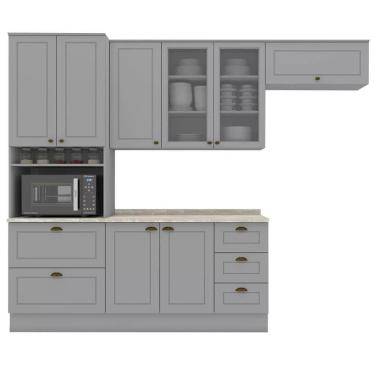Imagem de Cozinha Modulada 5 Pecas 272 Cm Ce171 Americana Cinza Calcare Henn Cinza Calcare