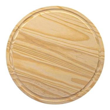 Imagem de 2X Stolf Tábua De Madeira Redonda Canaleta 30Cm Pinus Cor Ma