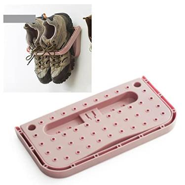 Imagem de Sapateira dobrável montada na parede, material PP, suporte para economia de espaço para banheiro, hall de entrada, quarto com fácil instalação