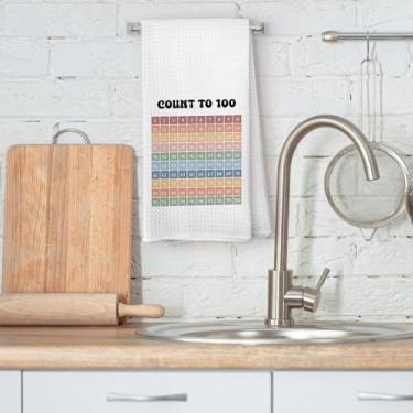 Imagem de Toalhas de mão infantis, decoração de banheiro infantil, conta até 100 toalhas de mão decorativas para decoração de banheiro, toalhas de prato educacionais de cozinha, 40,6 x 61 cm