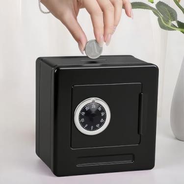 Imagem de Cofrinho seguro com senha, presentes práticos para aniversário e festival, preto