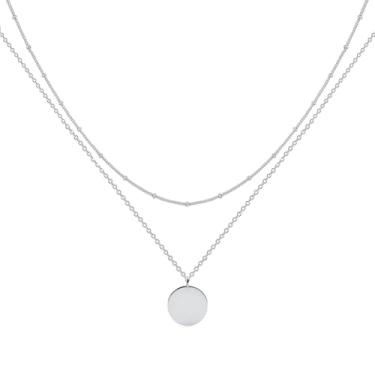 Imagem de Colar em camadas para mulheres, banhado a ouro, gargantilha delicada, pingente empilhável, conjunto de colar de ouro, joias modernas, presentes, One Size, Metal, Sem Pedra Preciosa