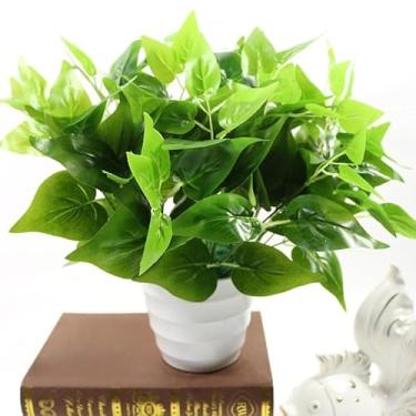 Imagem de Pacotes de folhas artificiais - hera falsa realista para decoração de parede, cerca, varanda e arranjos verticais de jardim (rabanete verde)