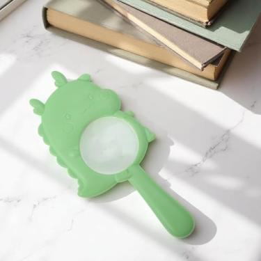 Imagem de Generic 1 lupa de mão com lindo design de dinossauro, ampliação 3x, acrílico, PP, verde, 6 cm