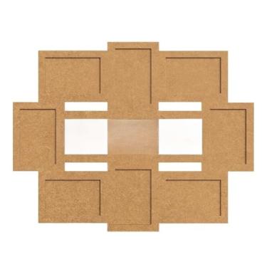 Imagem de Painel de Fotos 10 x 15 Parede Mdf Família Quadro Mosaico Decoração Porta Retrato