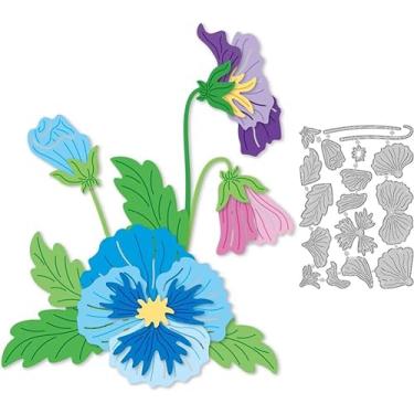 Imagem de Pansy Cutting Dies Flower Card Making Die Cut Carbon Steel Phalaenopsis Die Cuts, Stencils Card Scrapbooking Embossingb Folder Template Dies for Craft Paper Making Albums Gift Decor