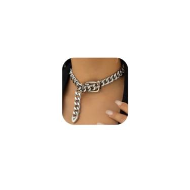 Imagem de XIAOMOJEW Colar de corrente grossa para mulheres, dourado, prata, gargantilha com elos cubanos, joia punk, Zinco, Sem Pedra Preciosa