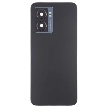 Imagem de SHOWGOOD Capa traseira de bateria para Oppo A77 5G / A77s com capa de lente de câmera de substituição para celular (preto)