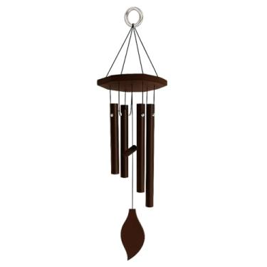 Imagem de Kit Com 2 Sinos Mensageiro Dos Ventos 50 Centimetro 1 Sino Bambu+1 Sino Metal