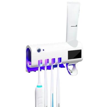 Imagem de Suporte para escovas de dentes, espremedor de pasta de dentes, suporte para pasta de dentes (COM UV Branco KIT 2)