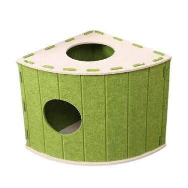 Imagem de Generic Casinha/Cama para Gatos que Evita Danos aos Móveis, Portátil, com Almofada para Afiar as Garras, Esconderijo em Feltro, Ideal para Gatos Domésticos, Verde