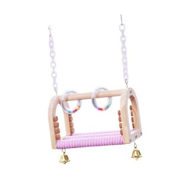 Imagem de IEUDNS Brinquedos de balanço para papagaios, escada de escalada em rede, brinquedos de gaiola para pássaros, brinquedo de mastigar em pé, para periquitos