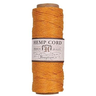 Imagem de Hemptique – Carretel de corda de cânhamo 100% natural – 205ft ~ 62.5m Hemp String Spool – escolha número 1 do artesão – fio de fio de 0,5 mm para fazer joias, Macramé, scrapbooking, mais, Dourado, 10 lb., 1