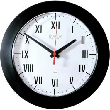 Imagem de Relógio Moderno Romano de Parede Preto e Branco Para Escritório, Sala e Cozinha