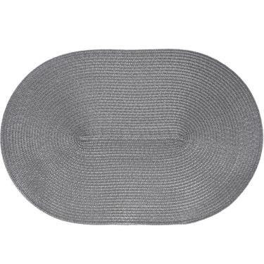 Imagem de Kit 10 Americano Requinte Liso Para Mesa Oval 30x45cm Chumbo