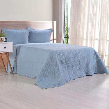 Imagem de Kit Cobre Leito Queen Ultra Lisse Lisa New 230x250cm Bruma Azul