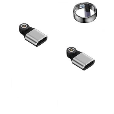 Imagem de Carregador de anel inteligente universal magnético [pacote com 2], adaptador de carregamento magnético de 1 pino USB-C para 4 mm compatível com YoR da Letsfit/COLMI/Mingdaln/Lifebee/Kuinha e mais anel