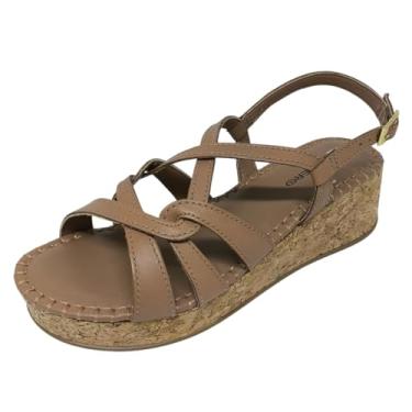 Imagem de Sandália Anabela Plataforma Média Cortiça Couro Leve Bottero