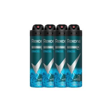 Imagem de Kit 4 Desodorante Antitranspirante Aerosol Masculino Rexona Extracool 72 horas 150ml