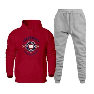 Imagem de Conjunto Moletom Plus Size Blusa Estampada e Calça Comprida Elastico na Cintura Cordao Ajustavel