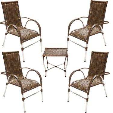 Imagem de Jogo 4 Cadeiras E Mesa Vênus Area Externa - Trama Argila