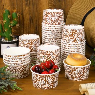 Imagem de JarThenaAMCS 50 peças Cielito Lindo Taças de Lanche Descartáveis Platos De Barro Terracota Flor Tigela de Papel para Festa Mexicana Aniversário Casamento, 227 g