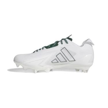 Imagem de adidas Tênis masculino de futebol americano Adizero Electric, Branco/verde escuro/branco, 36
