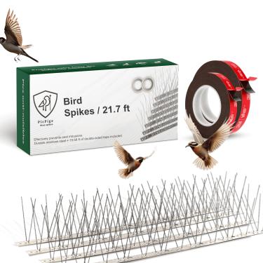 Imagem de Espigões de pássaro para pombos aço inoxidável 304 pequenos pássaros anti pássaro espigão metal espigões dissuasor de pássaros tampa de cerca de 21,7 pés (pacote com 20 desinstalados)