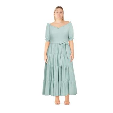 Imagem de City Chic Vestido feminino plus size - Maxi em camadas, Azul, 52