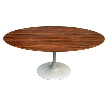 Imagem de Mesa Saarinen Oval Pau Ferro 180x100cm - Base Branca