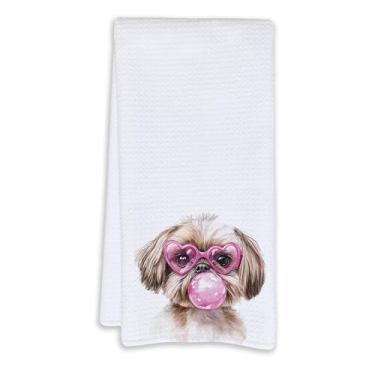 Imagem de Cabana Bro Presentes Shih Tzu Toalhas de mão de banheiro, presentes Shih Tzu para mulheres, engraçado, cachorrinho, leão, cachorro, bolhas, toalhas de mão decorativas para crianças, banheiro, banheiro
