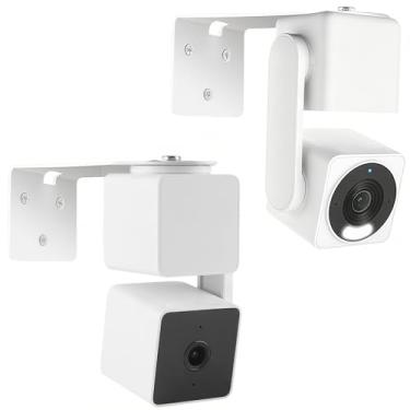 Imagem de Suporte de parede de metal compatível com Wyze Cam Pan V4/V3, suporte de parede de canto externo para câmera interna externa, suporte de canto de câmera melhora o campo de visão, reduz pontos cegos