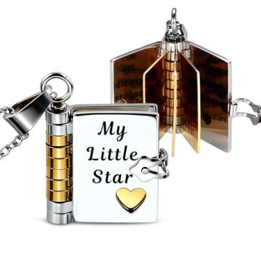 Imagem de Colar My Little Star Book para Filha, Presentes de Natal para Meninas Adolescentes, Presentes de Elefante Branco, Presente de Aniversário 16-18 para Filha, Pingente Cristão, Lembrança, Batismo, Dia