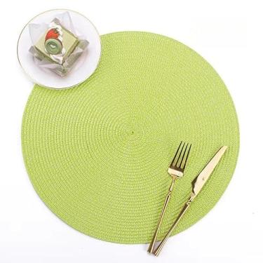 Imagem de Kit 2/4/8 Jogo Redondo Jantar para Mesa Posta, Descanso de Prato Elegante(verde limao,4 uni)