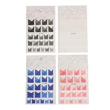 Imagem de Adesivos de unhas franceses à prova d'água translúcidos decalques de arte de unhas DIY designs de unhas exclusivos para uso doméstico salão de beleza 4 folhas de material de papel