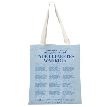 Imagem de MEIKIUP Bolsa tipo 1 tipo 1 Diabetes Warrior Tote Bag Type 1 Diabetes Warrior Support Shoulder Bag, Tipo 1 TB, One Size