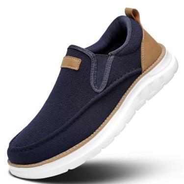 Imagem de Mocassins casuais masculinos, sem fecho, para caminhada, tênis, malha, Oxford, trabalho, leve, macio, sola Zapatos, Preto, 37