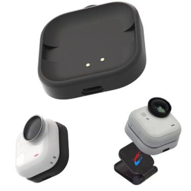 Imagem de Coyktonty Suporte de carregamento magnético compatível com câmera Insta360 Go Ultra com cordão, fácil de carregar (preto)