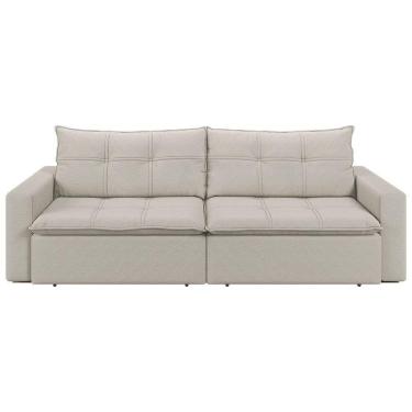 Imagem de Sofá Retrátil E Reclinável Joinville 2,70m Linho Cor Bege 2340