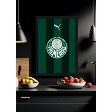 Imagem de Quadro Palmeiras 2023 Puma com Vidro e Moldura Preta Tamanho:21cm x 30