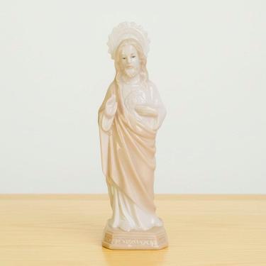 Imagem de Imagem Sagrado Coração De Jesus Em Cerâmica Enfeite De 22cm