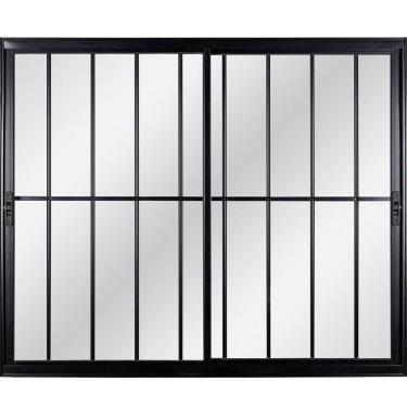 Imagem de Janela Correr 2 Folhas Móveis Com Grade Vidro Liso 100x100cm Ecosul Esquadrisul