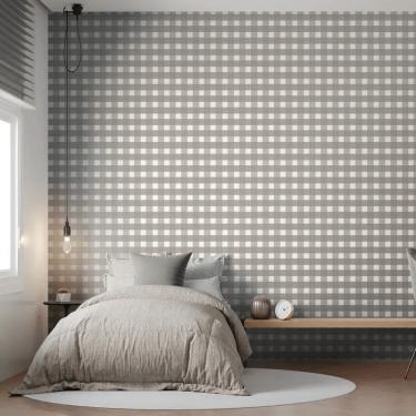 Imagem de Papel de Parede Revoada Xadrez Vichi Cinza Chumbo 4416