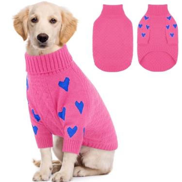 Imagem de Kuoser Suéter para cães, suéteres quentes para cães grandes, gola rolê, grosso, GG, roupa de Natal, roupas de inverno para animais de estimação, roupas de inverno para cães, meninas, meninos, para