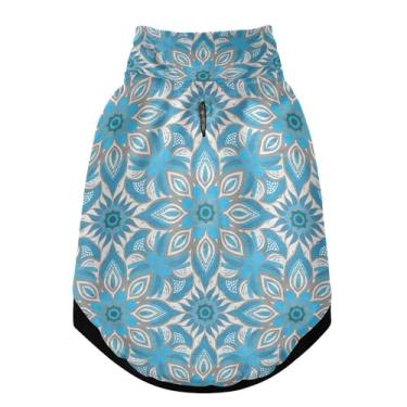 Imagem de SEHANY Casaco vintage Bohemia para cães pequenos, super quente, à prova de vento, jaqueta de inverno, macia, aconchegante para animais de estimação, moletom para clima frio na neve com furo na trela