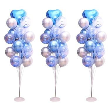 Imagem de Suporte de Balão Chão 1,68 m C/ 19 Varetas Para Bexigas, para Decoração de Festas, Casamentos, Aniversários e Eventos(3 Suportes)