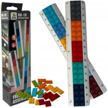 Imagem de Regua colorida, blocos para encaixar, material escolar, infantil, divertido, educativo, cores sortidas, e vibrante, sortido - Cores sortidas