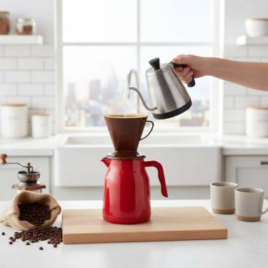 Imagem de Kit Porta Filtro 103 + Adaptador para Garrafa Térmica - Café Fresquinho na Hora, Onde Estiver - PANAMI