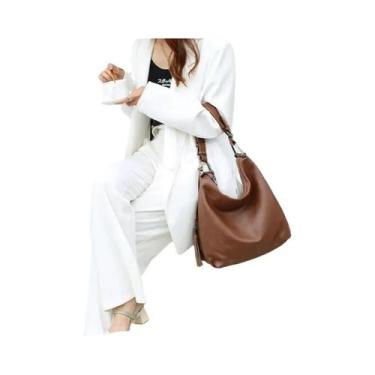 Imagem de Bolsa De Ombro Grande Em Couro Vermelho Com Franjas Para Mulheres, Bol